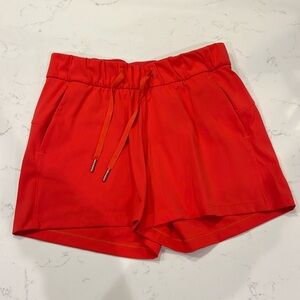 Lululemon on the fly shorts carnation red size 4